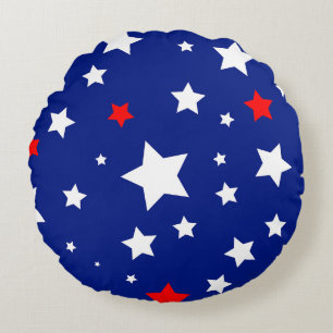 Patriotic Starry Round Pillow