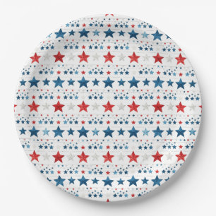 Patriotic Stars 4th of July  Paper Plate
