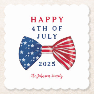 Patriotic Stars And Stripes 4th Of July Paper Coaster