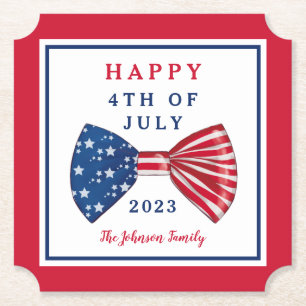 Patriotic Stars And Stripes 4th Of July Paper Coaster