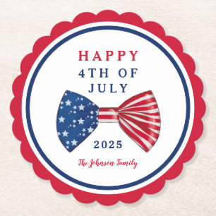 Patriotic Stars And Stripes 4th Of July Paper Coaster
