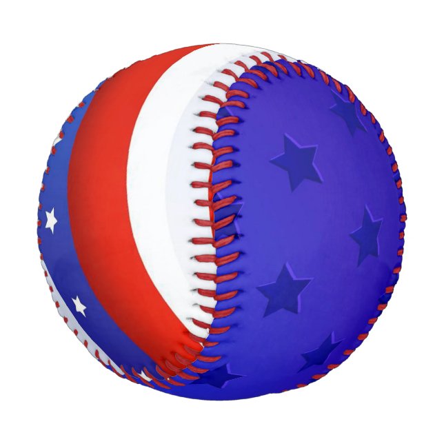 Patriotic Stars and Stripes Baseball (Angled)