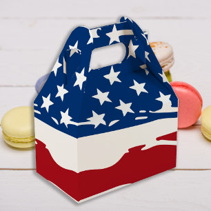 Patriotic Stars And Stripes Birthday Party Favor Box