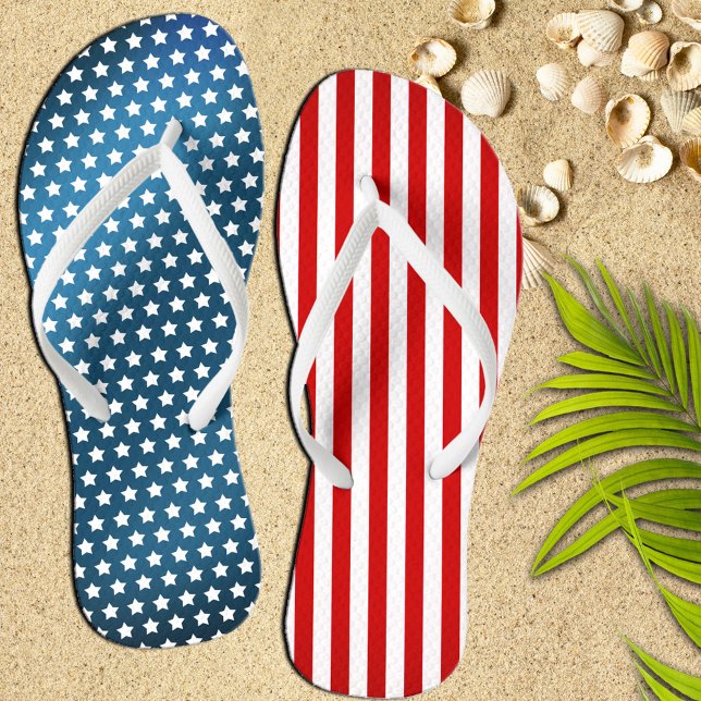 Patriotic Stars and Stripes Flip Flops (Creator Uploaded)