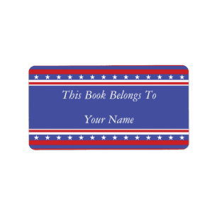 Patriotic Stars and Stripes Label