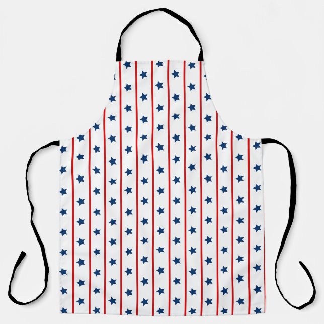 Patriotic stars and stripes pattern apron (Front)