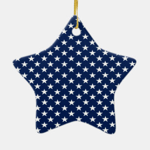 Patriotic Stars Ceramic Ornament