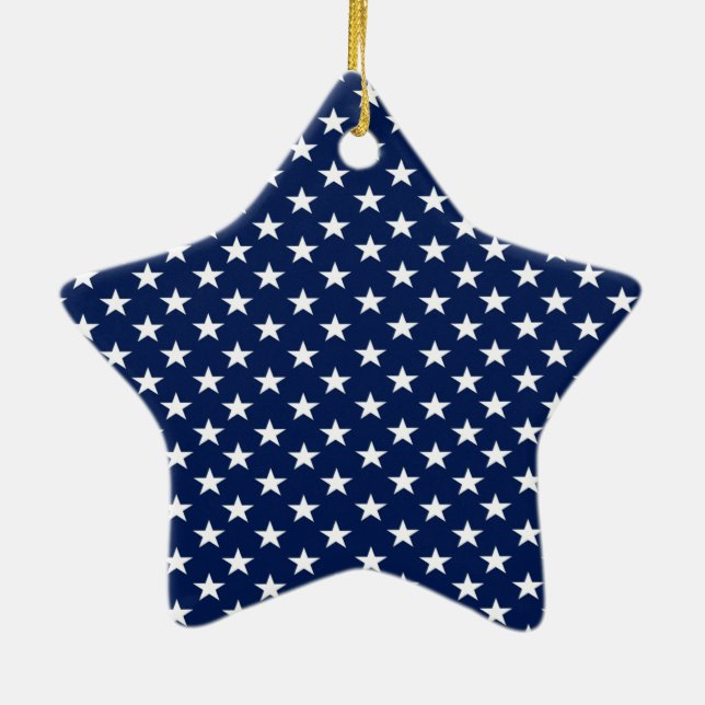 Patriotic Stars Ceramic Ornament (Back)