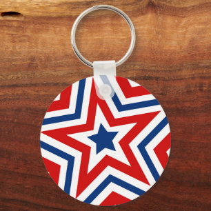 Patriotic Stars Cool Keychain
