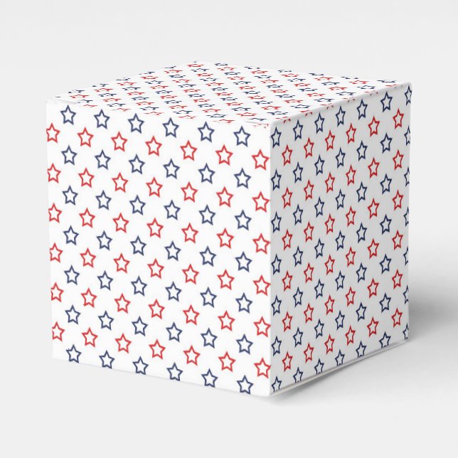 Patriotic Stars Favor Box (Front Side)