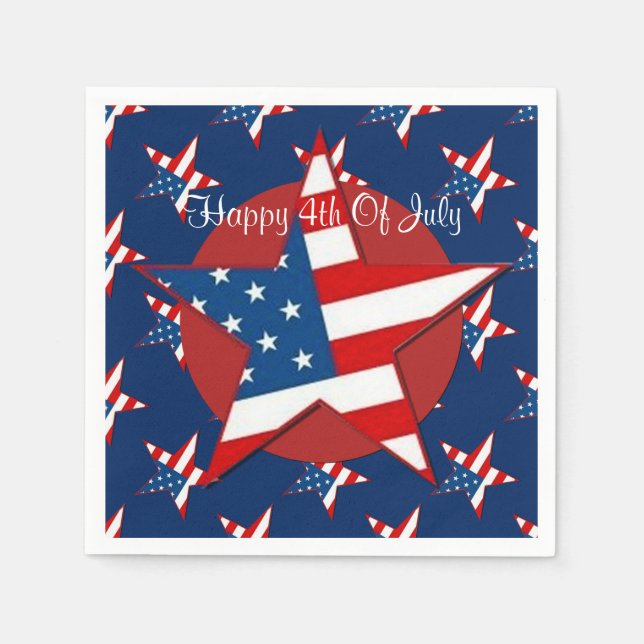 Patriotic Stars Fourth Of July Napkins 2 (Front)
