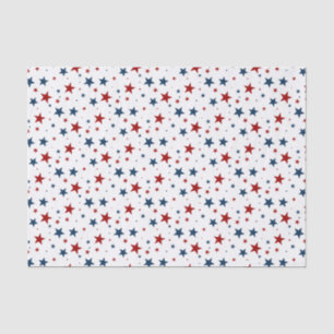 Patriotic Stars in Red White and Blue Pattern Tissue Paper
