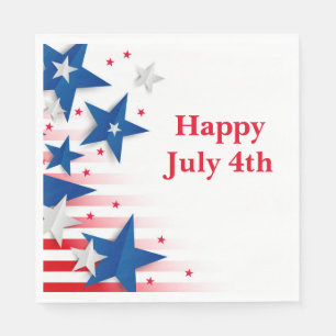 Patriotic Stars July 4th Paper Napkins