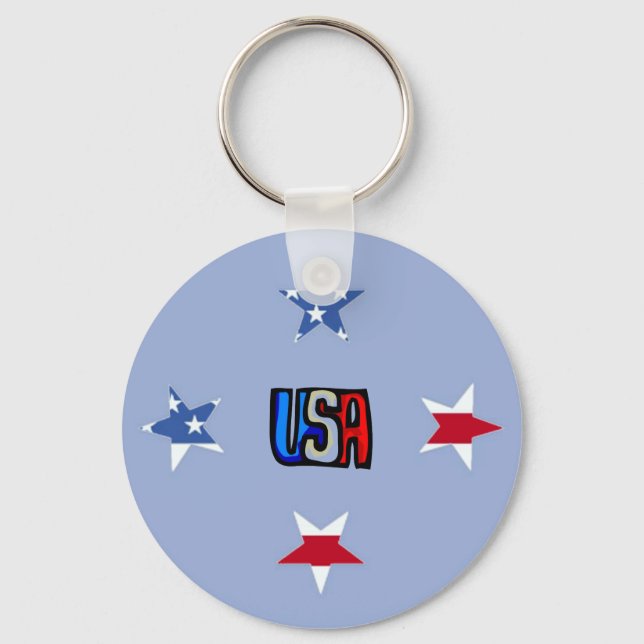 Patriotic Stars Keychain (Front)