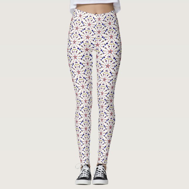 Patriotic Stars Motif, Leggings de vacances (Devant)