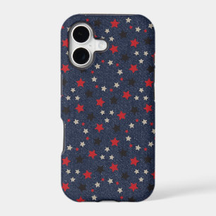 Patriotic Stars on denim