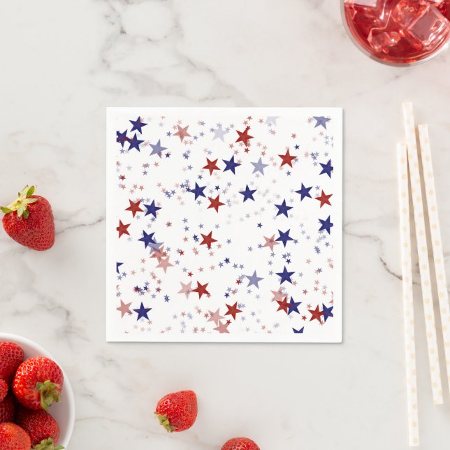 Patriotic Stars Pattern USA Independence Day Napkin (Insitu)