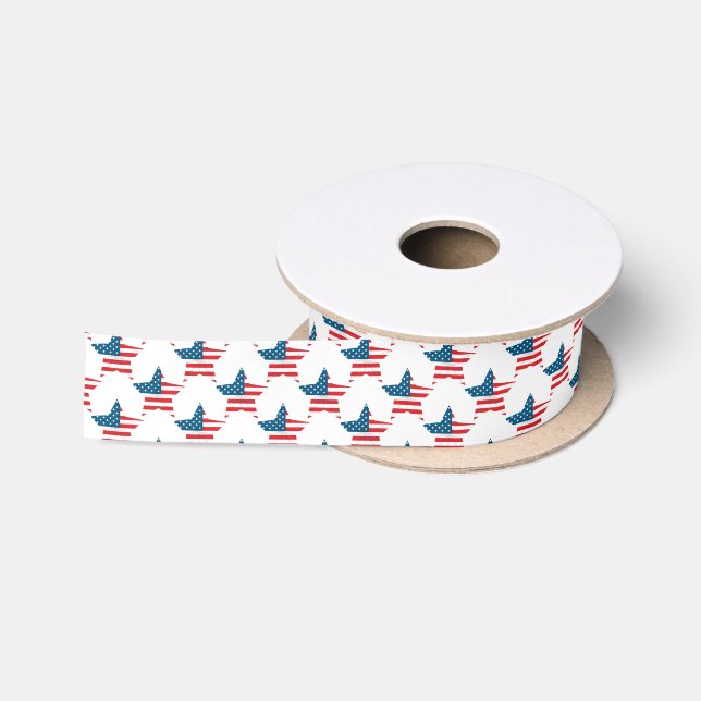 Patriotic Stars Satin Ribbon (Spool)