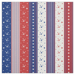 Patriotic Stars & Stripes Abstract American Flag 2 Fabric