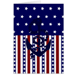 Patriotic Stars Stripes Ancre Motif marin