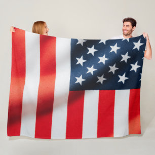 Patriotic Stars & Stripes Fleece Blanket – USA
