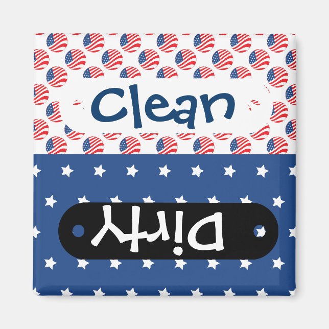 Patriotic Stars Stripes Freedom Flag 4th of July Magnet (Front)