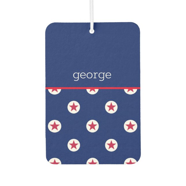 Patriotic Stars Stripes Pattern Name Fun Air Freshener (Front)