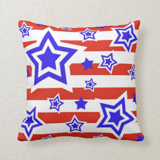 Patriotic Stars & Stripes Throw Pillow