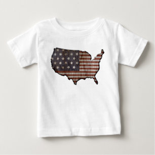Patriotic stars stripes United States baby tee