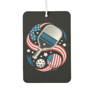 Patriotic Stars Stripes USA Flag Pickleball Air Freshener