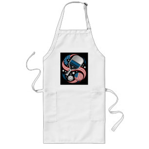 Patriotic Stars Stripes USA Flag Pickleball Long Apron