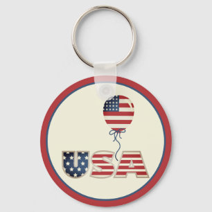 Patriotic Stars & Stripes USA  Keychain