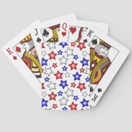 Patriotic Stars - White Playing Cards