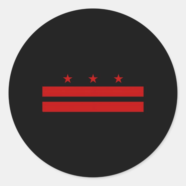 Patriotic State Flag Of Washington Dc Classic Round Sticker (Front)