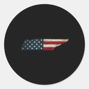 Patriotic State Of Tennessee Usa Flag For Classic Round Sticker