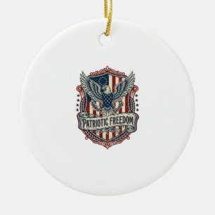 Patriotic State Pride Series Vector Graphic Tee (2 Ceramic Ornament