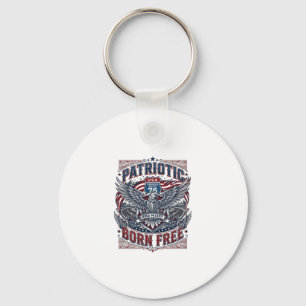 Patriotic Steel Road Guardian Biker Road Freedom P Keychain
