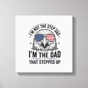 Patriotic Step Dad Eagle Vintage Shirt Design_1 Canvas Print