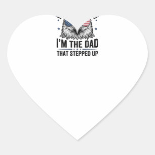 Patriotic Step Dad Eagle Vintage Shirt Design_1 Heart Sticker