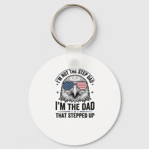 Patriotic Step Dad Eagle Vintage Shirt Design_1 Keychain