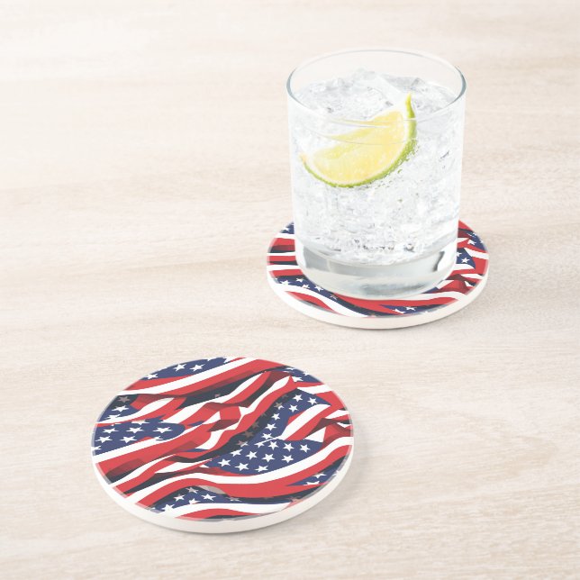 Patriotic Stone Coaster (Side)