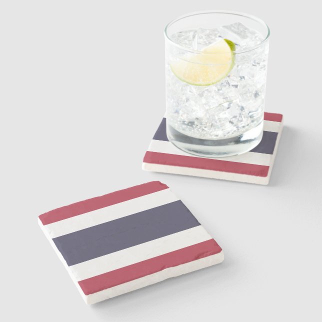 Patriotic stone coaster with Flag of Thailand (Side)