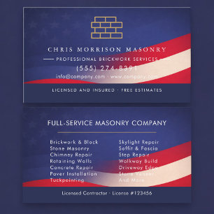 Patriotic Stone Masonry Company Business Card