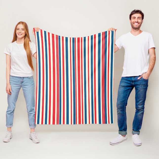 Patriotic Stripes Fleece Blanket (In Situ)