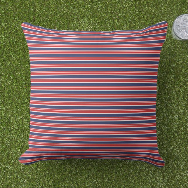 Patriotic Stripes Outdoor Pillow (Grass)
