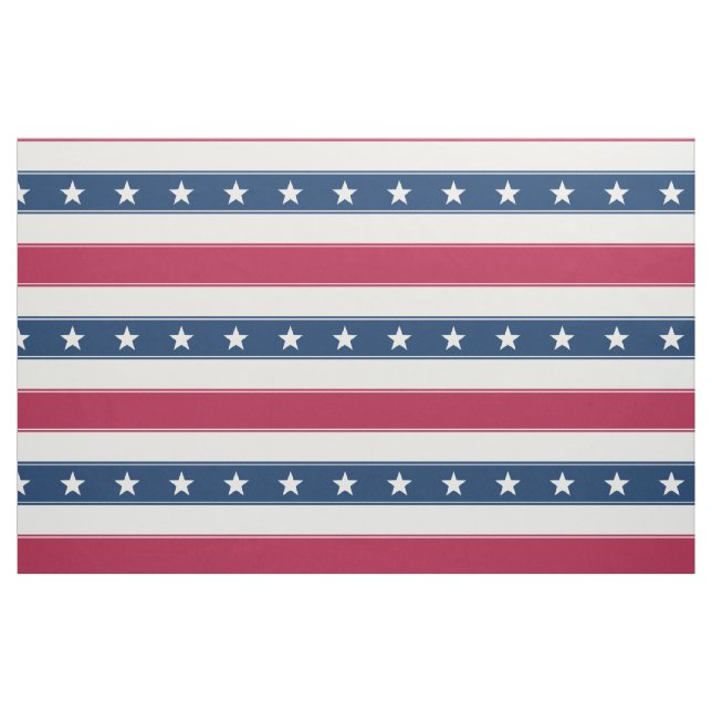 Patriotic Stripes & Stars (large scale horizontal) Fabric (Fat Quarter)