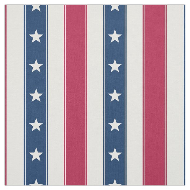 Patriotic Stripes & Stars (medium scale vertical) Fabric (Swatch)