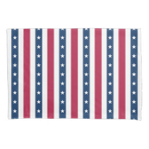 Patriotic Stripes with Stars (large scale) Pillowcase
