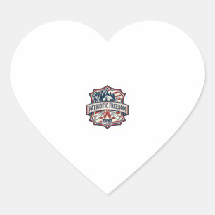 Patriotic Summer Camp Spirit Vector Graphic Tee_1 Heart Sticker