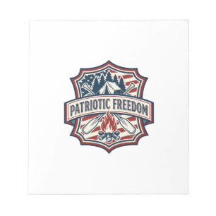 Patriotic Summer Camp Spirit Vector Graphic Tee_1 Notepad